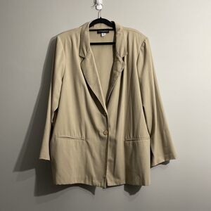 Sag Harbor Woman Plus Size 24W Tan Blazer Classic Womens Jacket